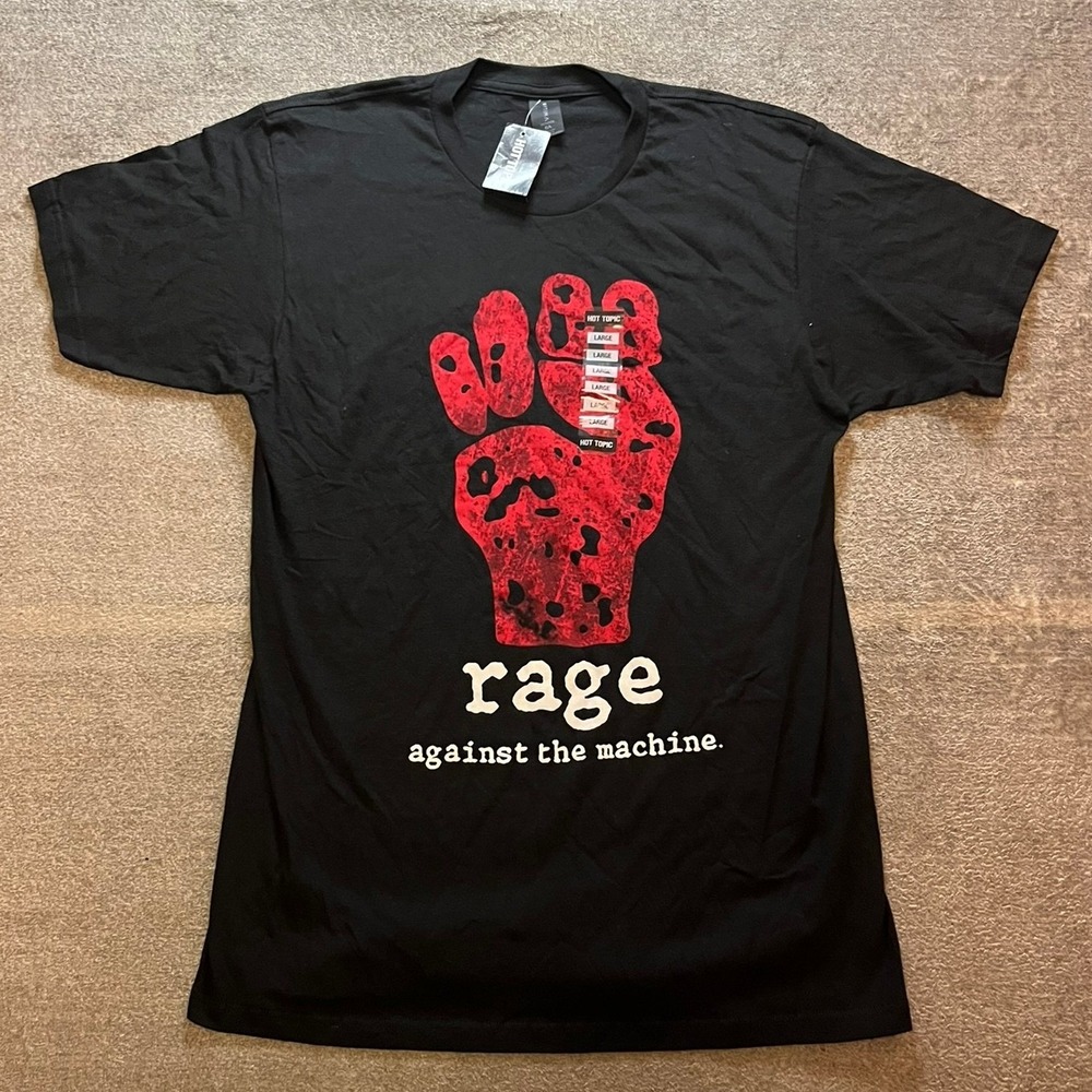 Rage Against the Machine Red Fist Graphic T-Shirt Black Hot Topic Large NWT